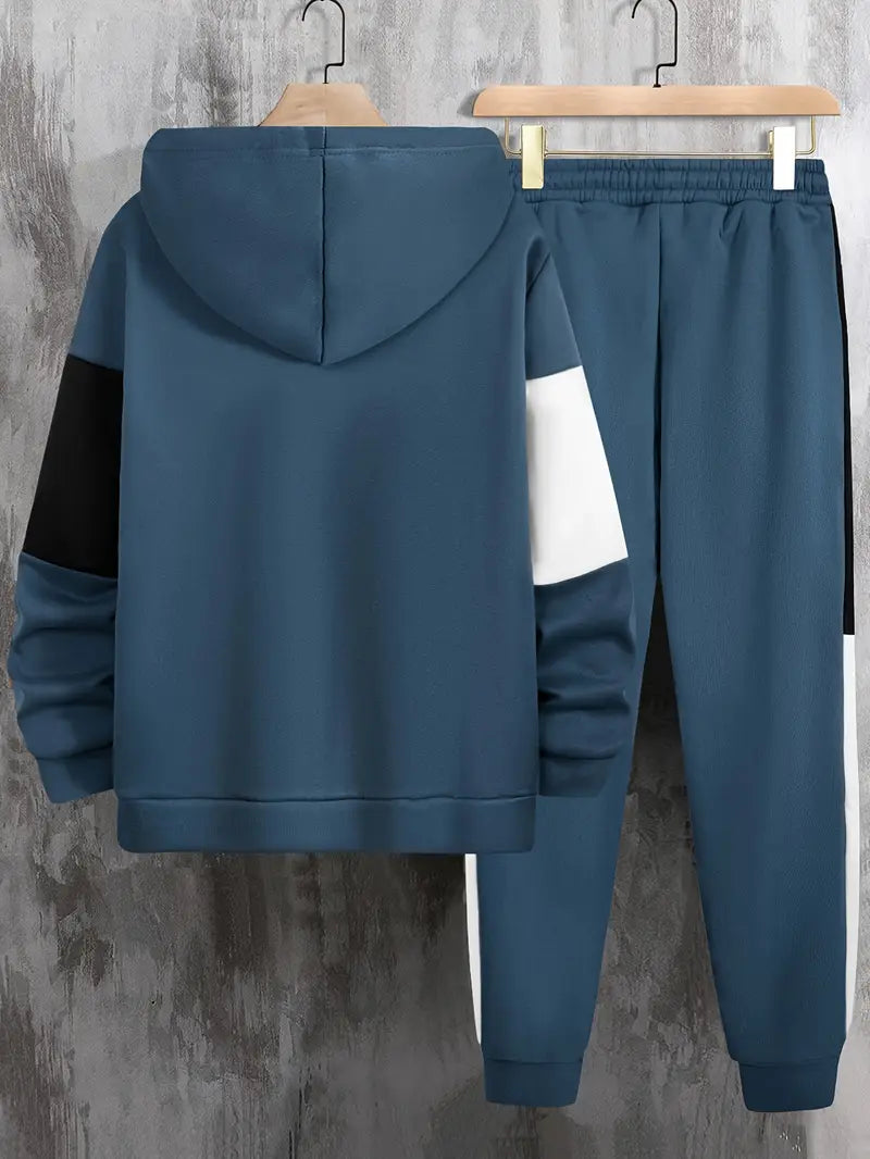 Men's Athletic 2Pcs Tracksuit Set(ZINK) (Casual) Full-Zip Sweat suits Long Sleeve Hoodie and Jogging Pants